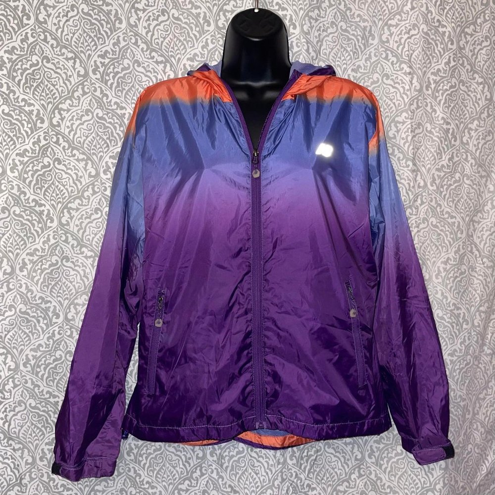 New Balance Purple/Orange Ombre Size Large Athletic Windbreaker Jacket